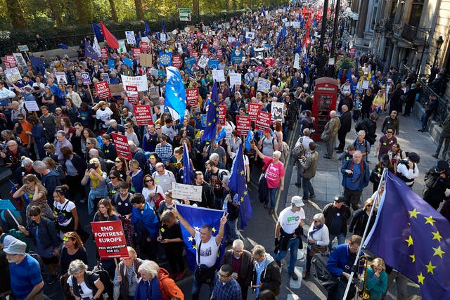 More than 100,000 people marched for a people’s vote in October last year