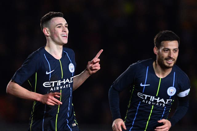 Phil Foden scored twice as Manchester City won at Newport
