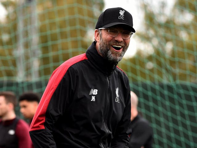 Jurgen Klopp manager of Liverpool during a training session