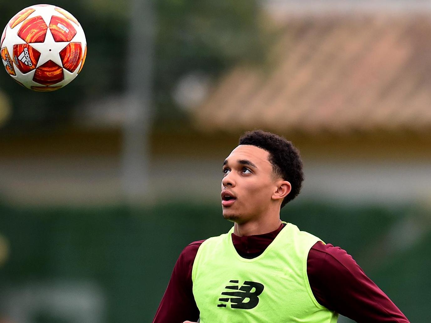 Trent Alexander Arnold trains ahead of Liverpool’s Champions League clash vs Bayern