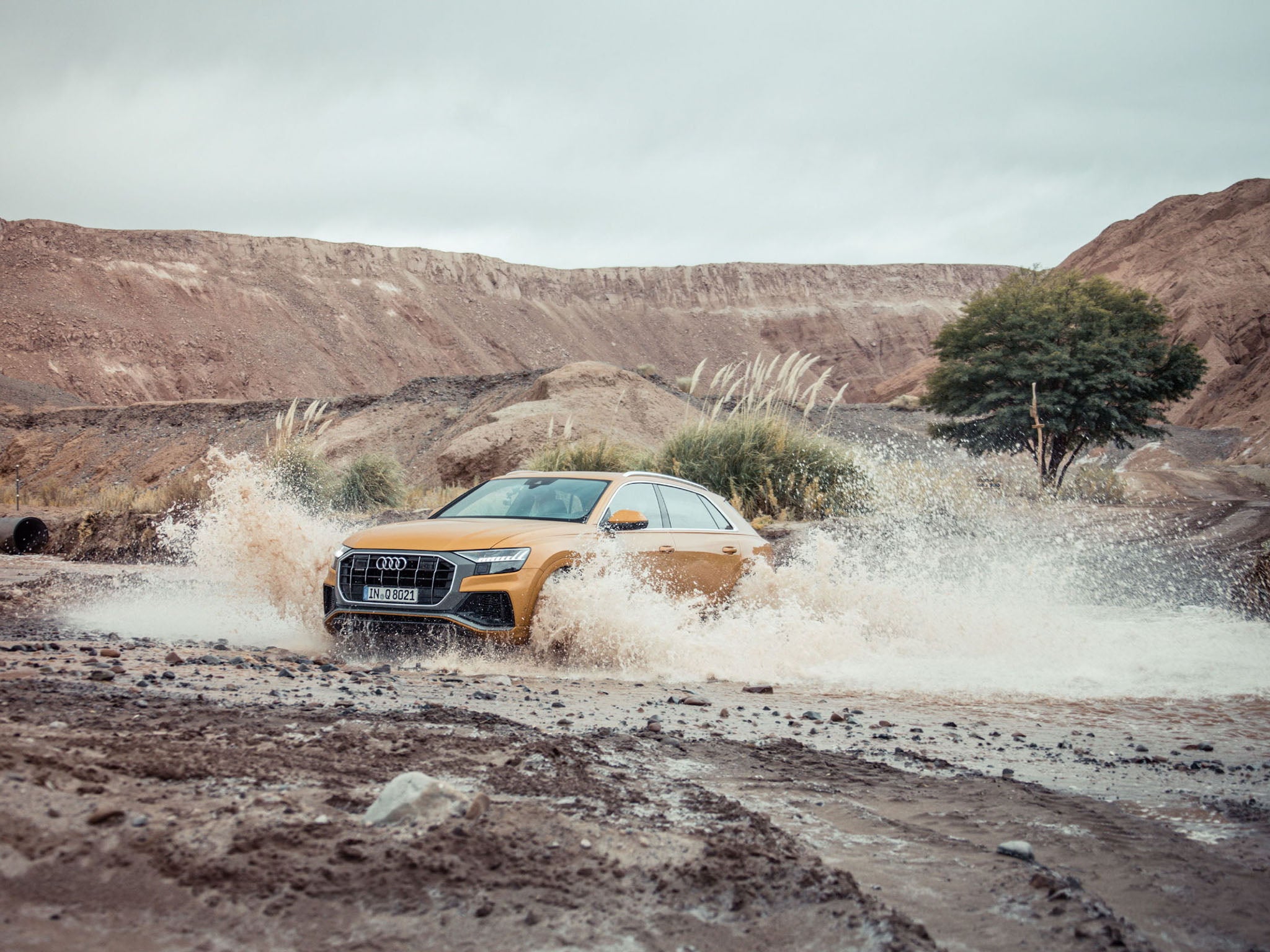 The Audi Q8 features four-wheel steering and other tech