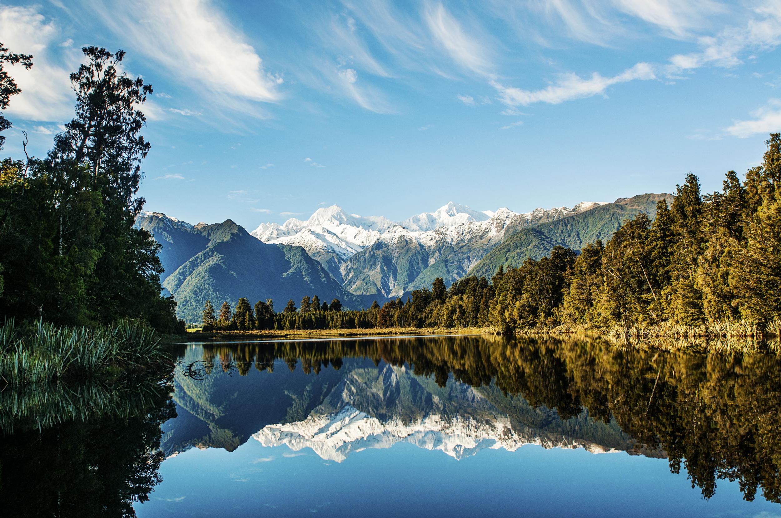 Lake Matheson in New Zealand