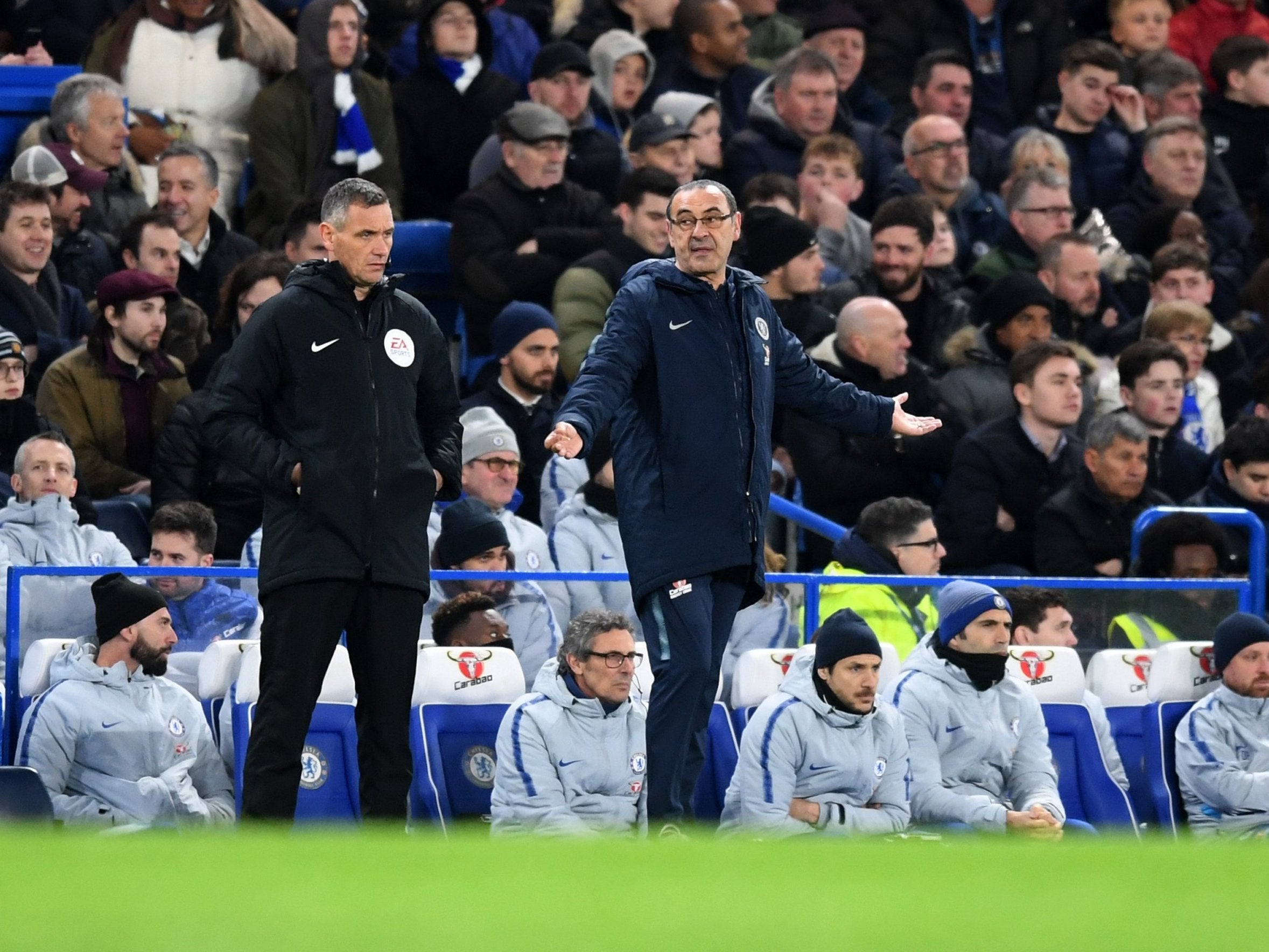 Sarri let his frustrations show on the touchline