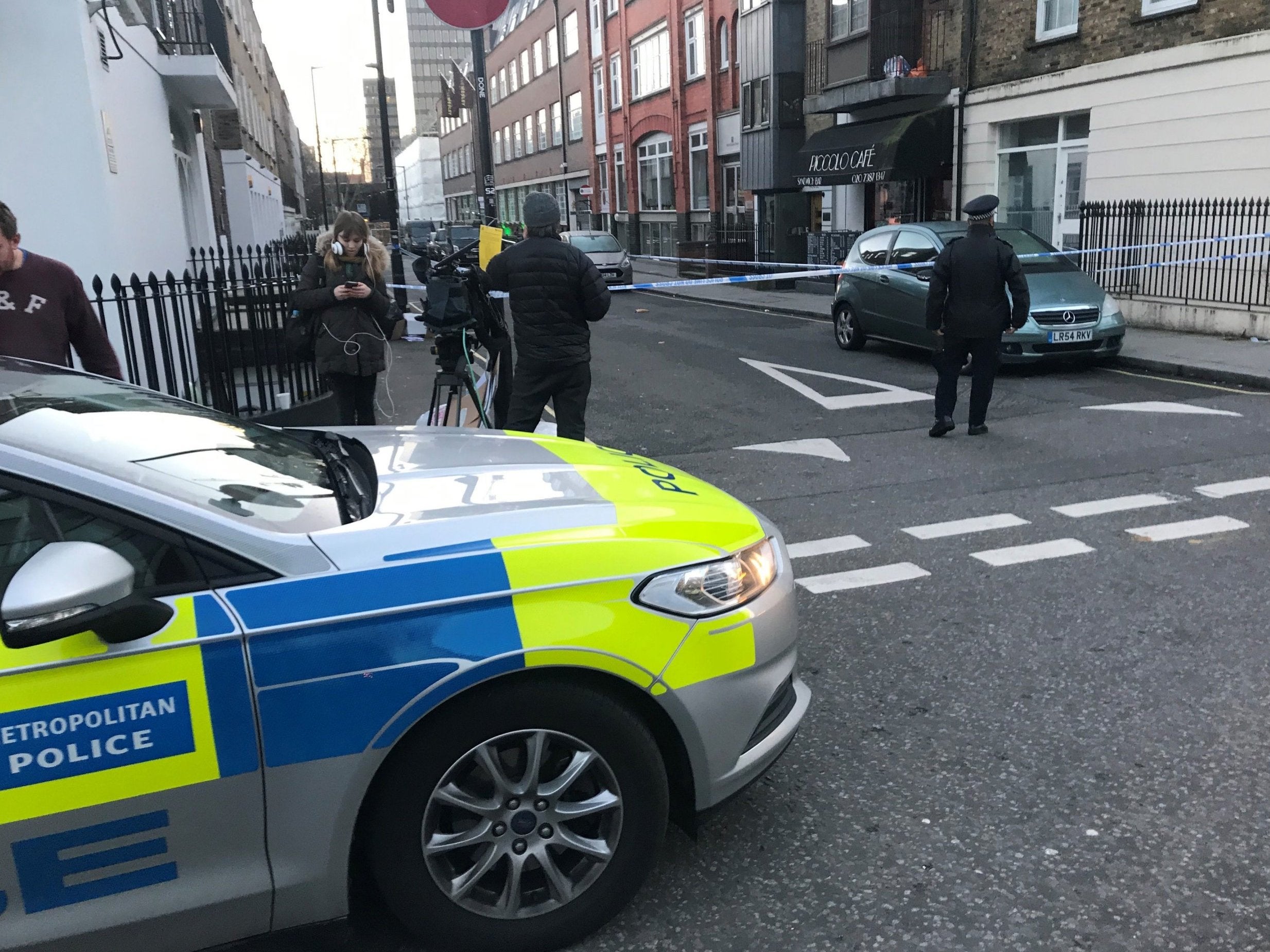 Police in Euston Street following a fatal stabbing
