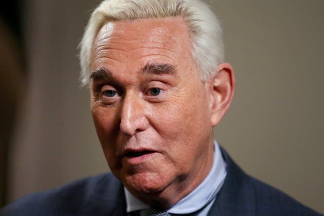 Long-time Trump ally Roger Stone gives an interview to Reuters in Washington