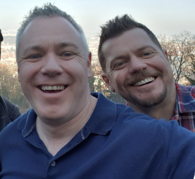 Czech mates: Allan Poole (left) and Steve Vincent, who was left stranded in Prague with the wrong passport