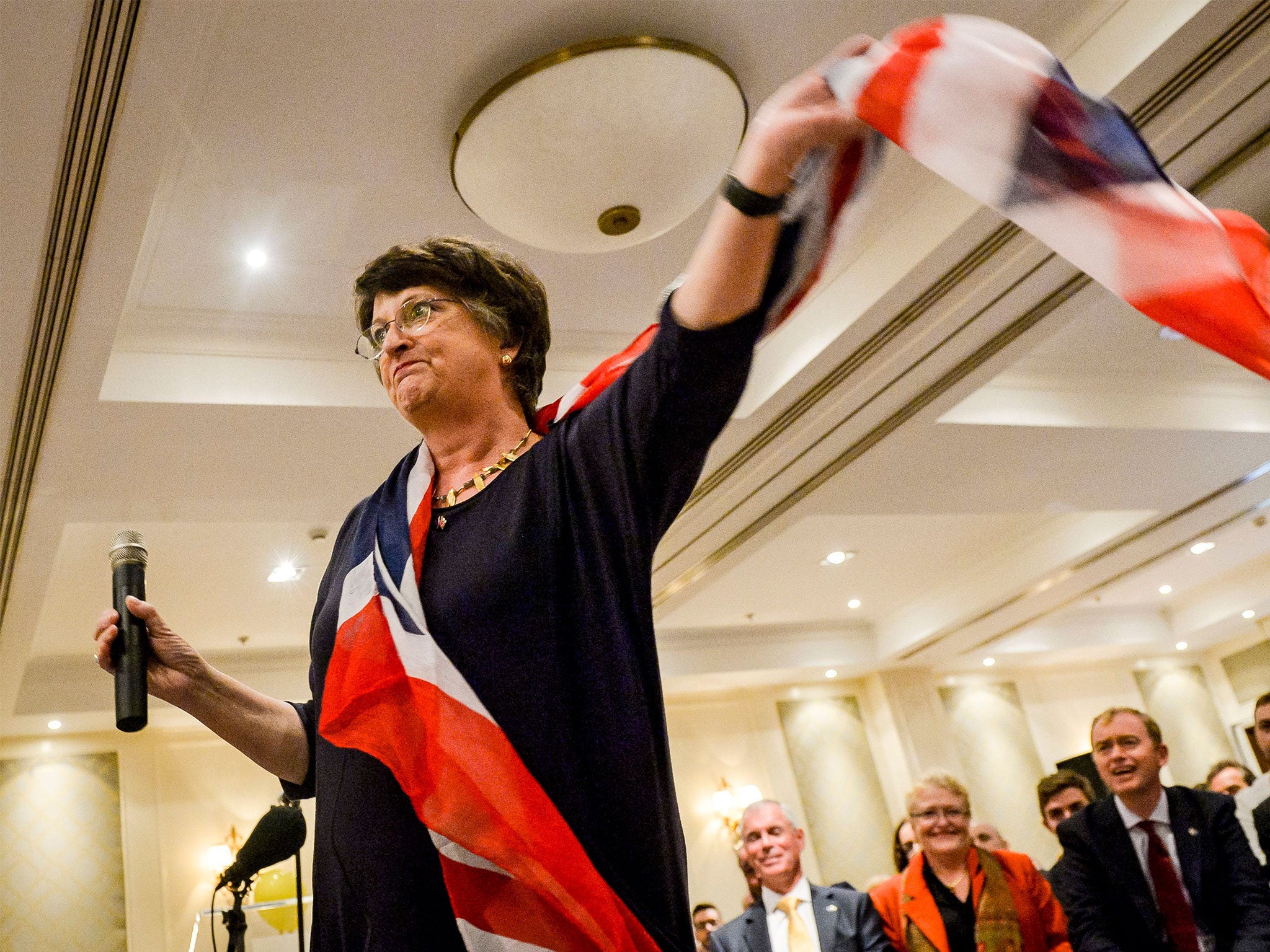 Catherine Bearder MEP speaks at a fringe event to launch the EU Referendum campaign at the Liberal Democrats annual conference in 2015