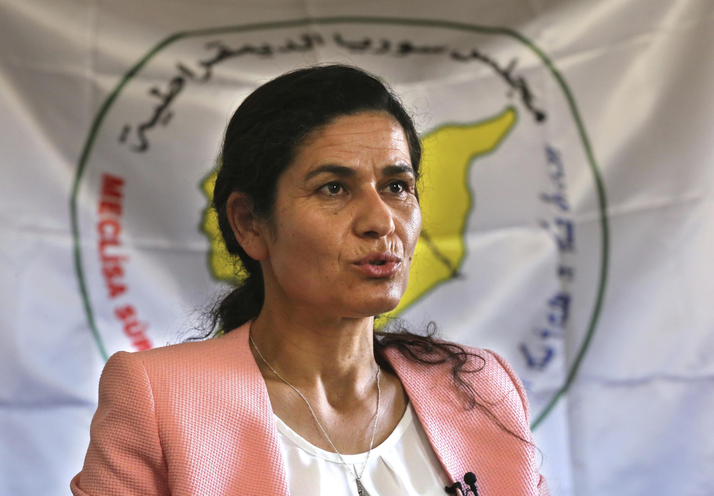 Ilham Ahmed has been lobbying the US to broker an agreement between her group and Turkey over how to manage northeastern Syria once American troops withdraw (AP)