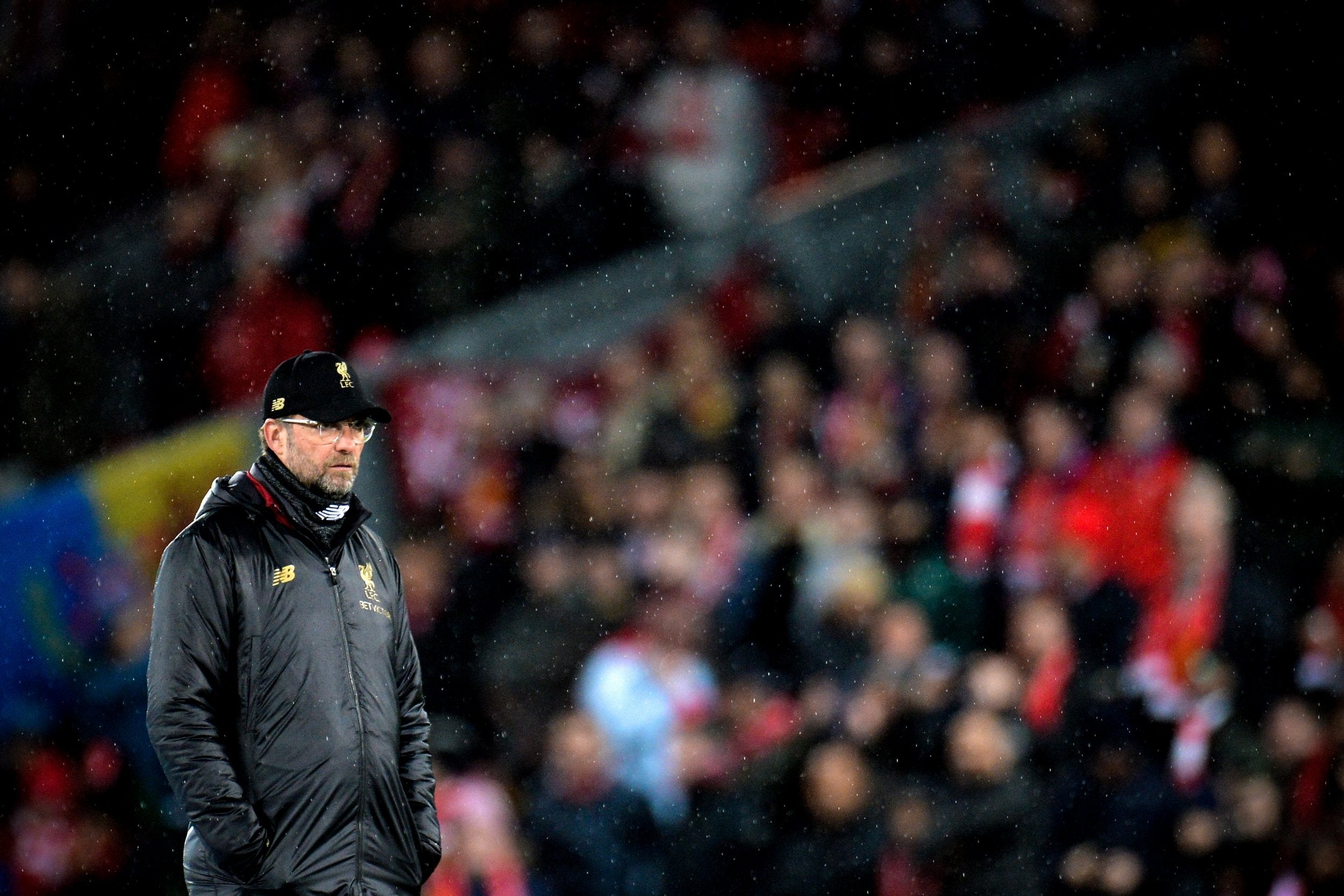 Klopp looks on at Anfield