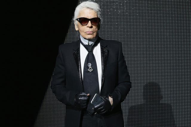 Karl Lagerfeld attends the Dior Menswear Fall/Winter 2016 / 2017 fashion show at Tennis Club de Paris on 23 January, 2016 in Paris, France.