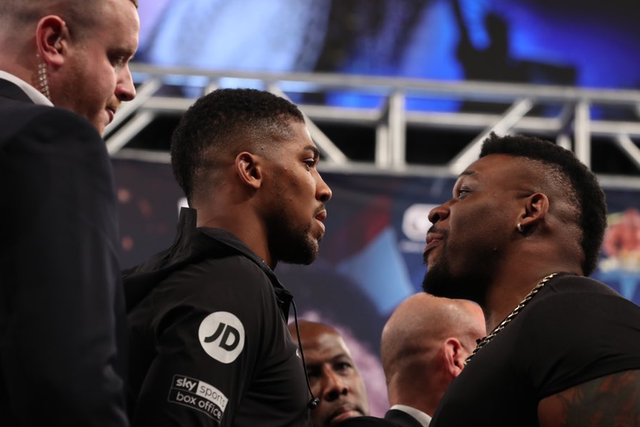 Anthony Joshua and Jarrell Miller come face to face