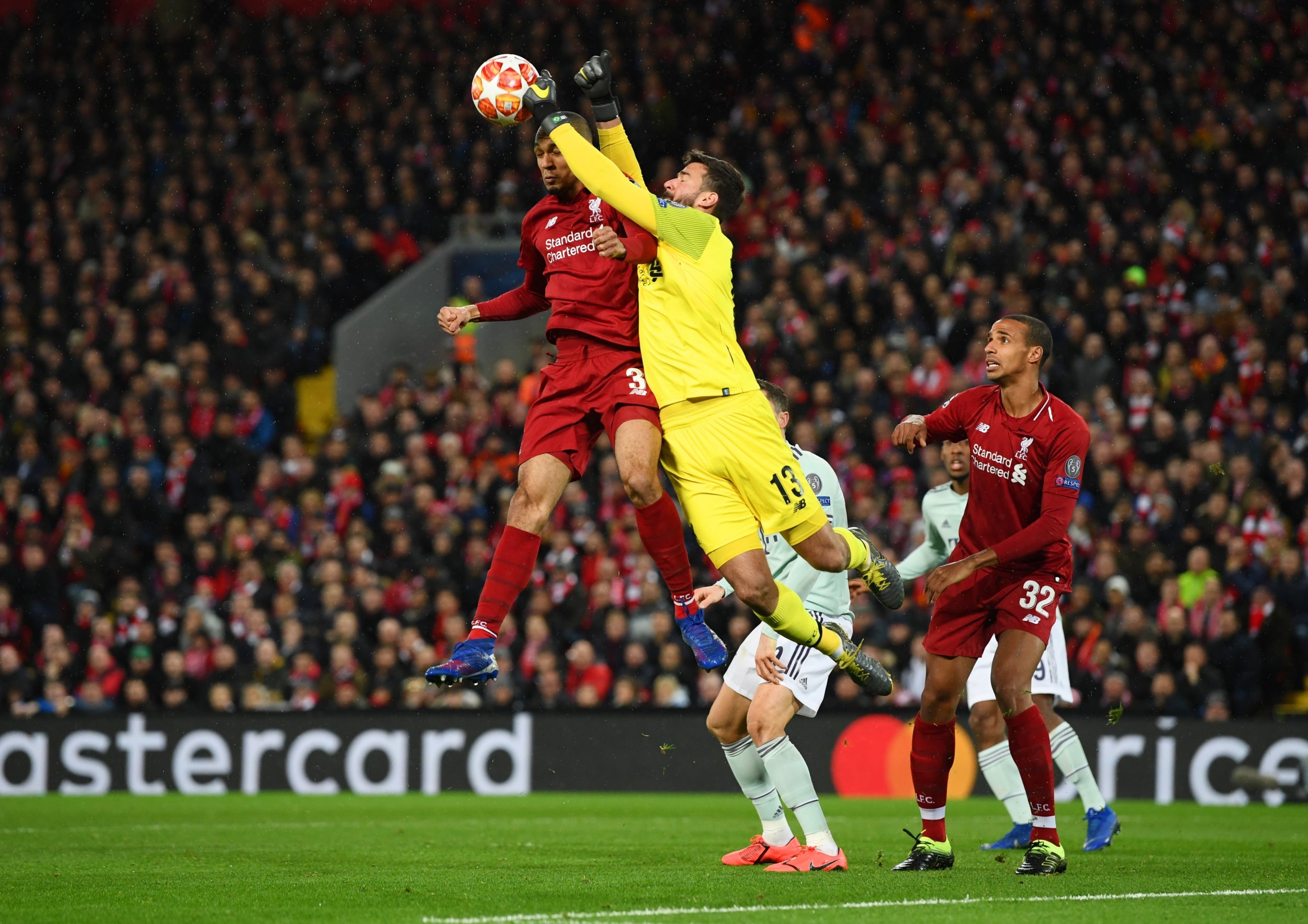 Alisson had a nervy evening in goal