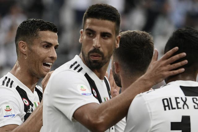 Juventus' Sami Khedira celebrates