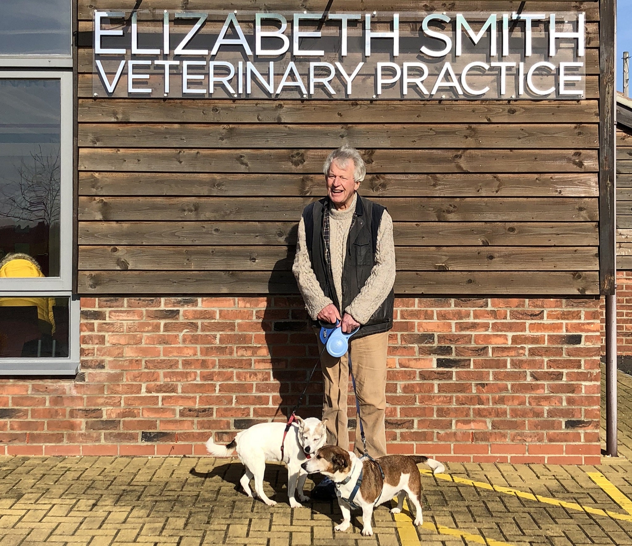 Mr Marshall with his Jack Russells Archie and Bella