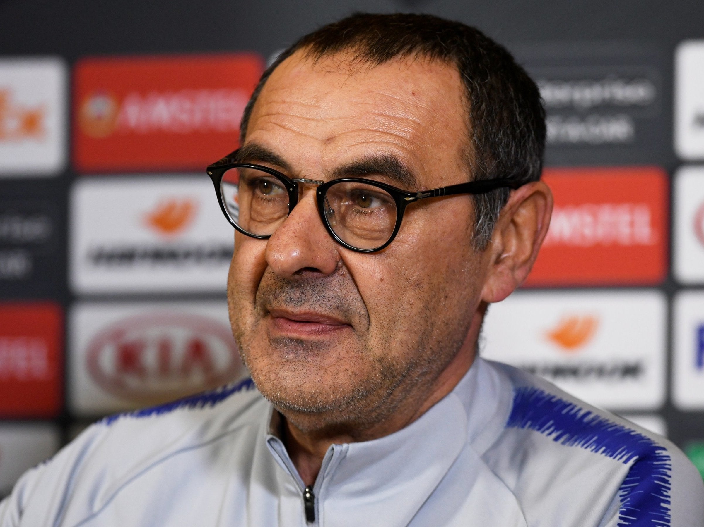 Chelsea manager Maurizio Sarri during the press conference