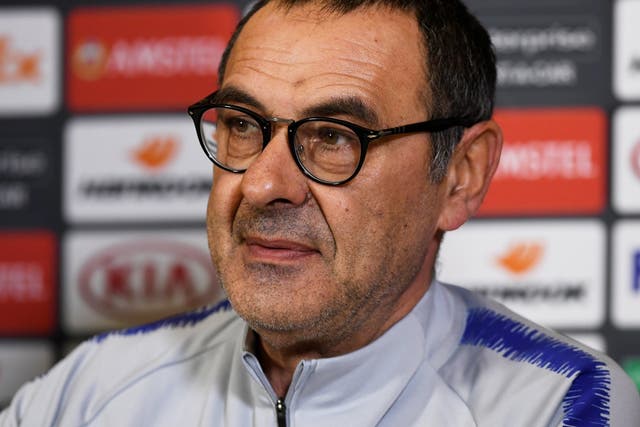 Chelsea manager Maurizio Sarri during the press conference
