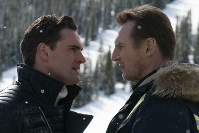 Tom Bateman and Liam Neeson in 'Cold Pursuit'