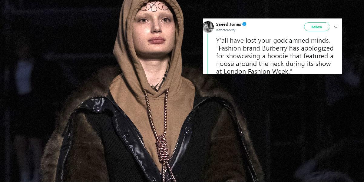 Burberry apologises for promoting a hoodie with a the neck indy100 | indy100