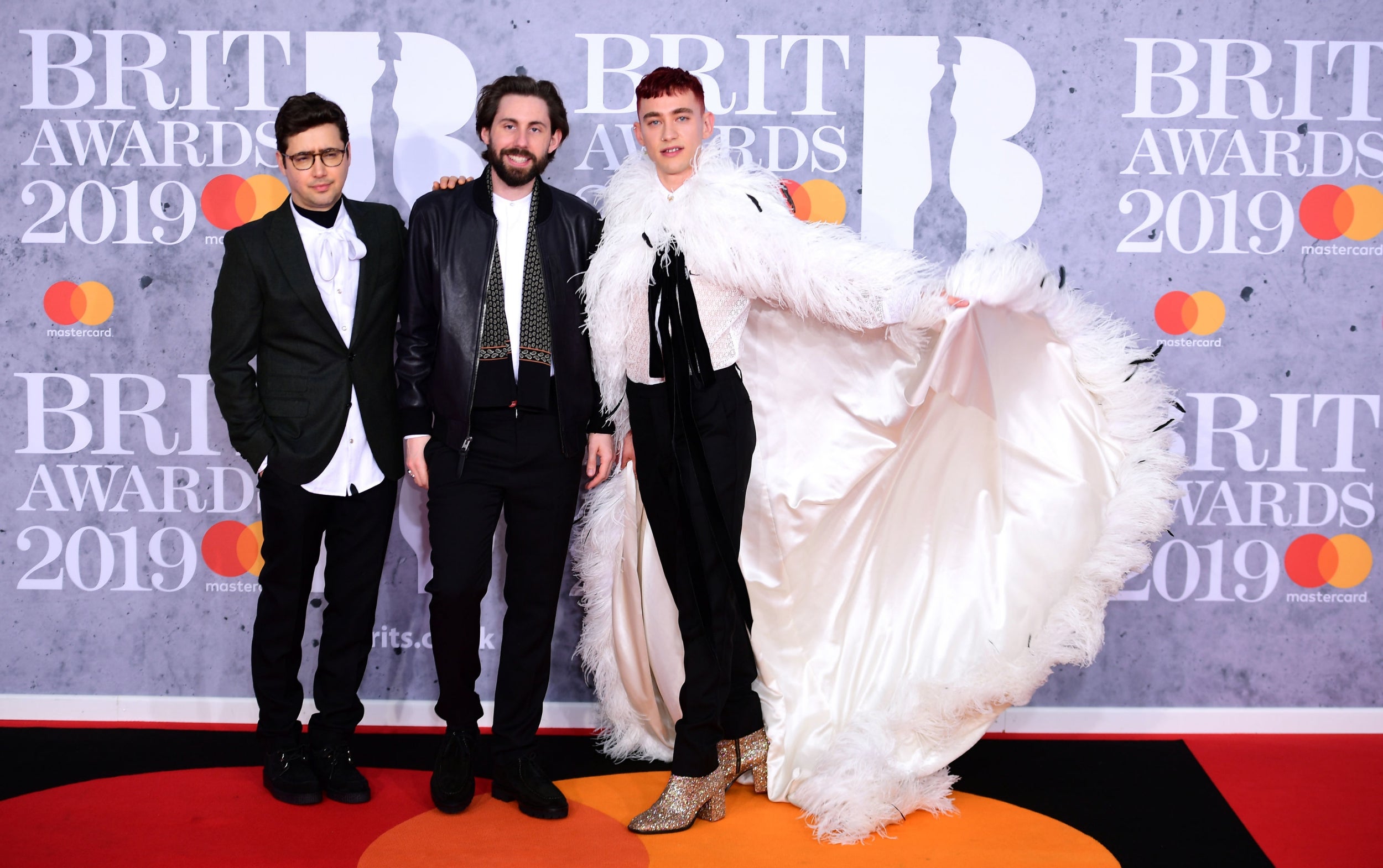 Years & Years (Turkmen, Goldsworthy and Alexander) at the Brit Awards in 2019