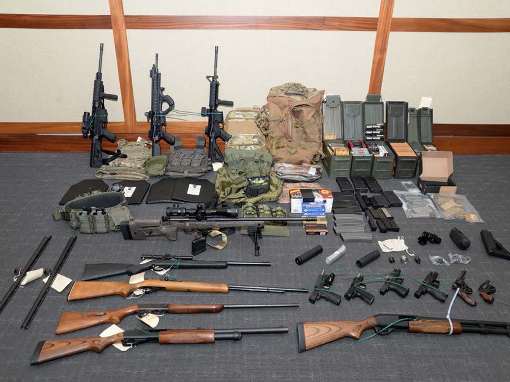 A cache of weapons found in the home of Christopher Hasson