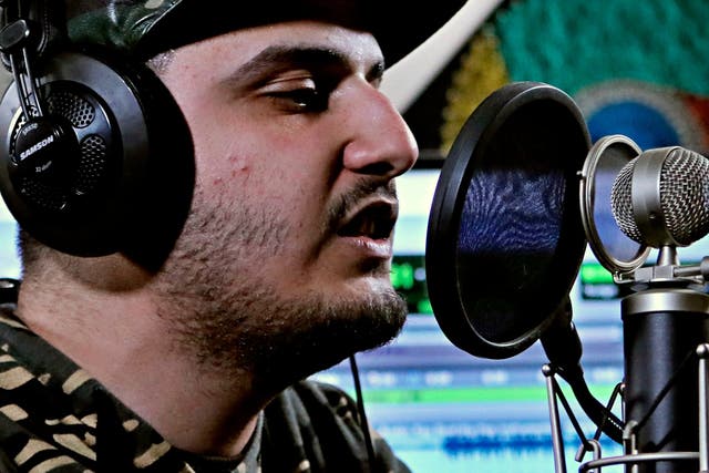 Ahmed Chayeb avoids recording in professional studios due to intimidation and death threats from supporters of the government