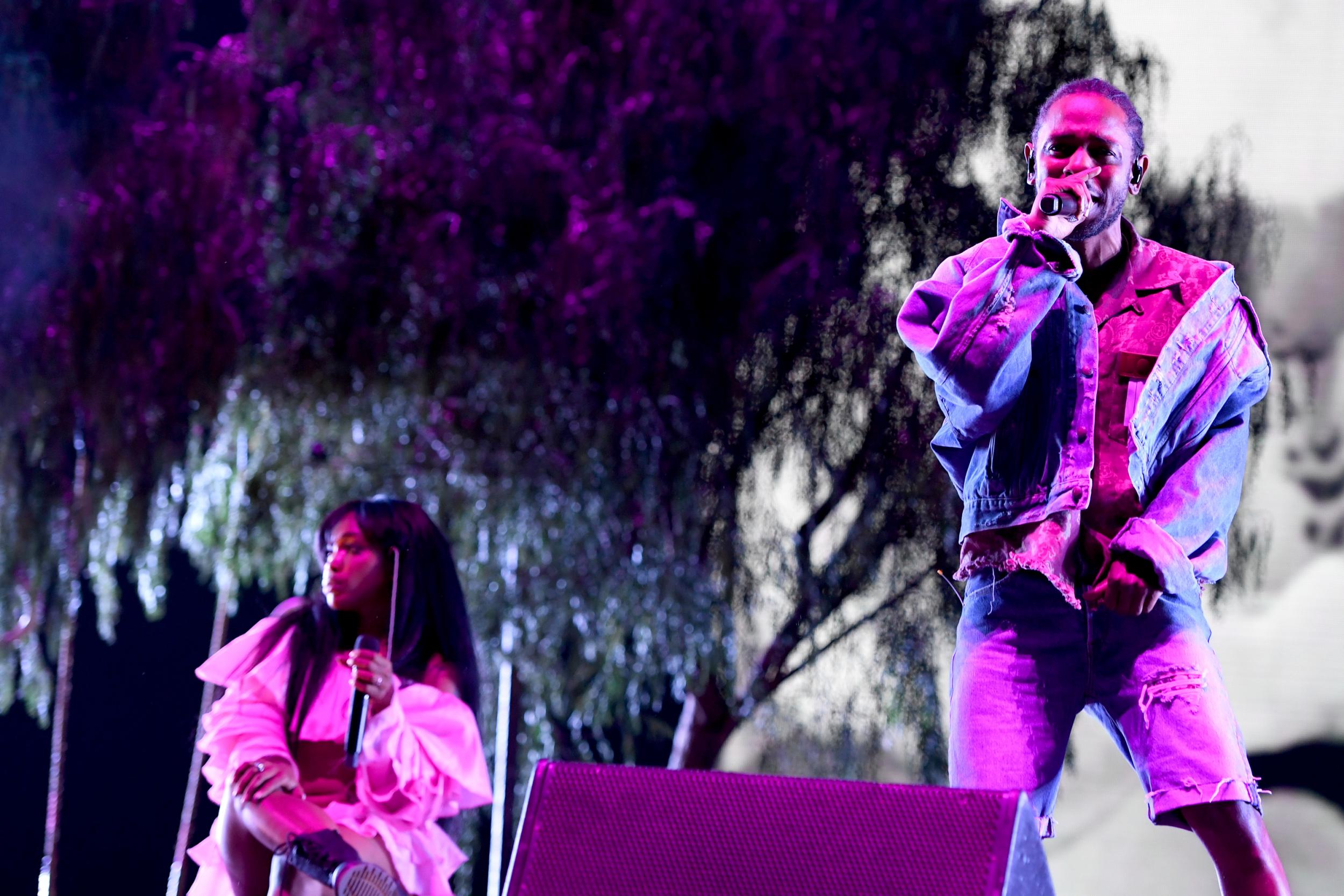 SZA and Kendrick Lamar performing at Coachella festival