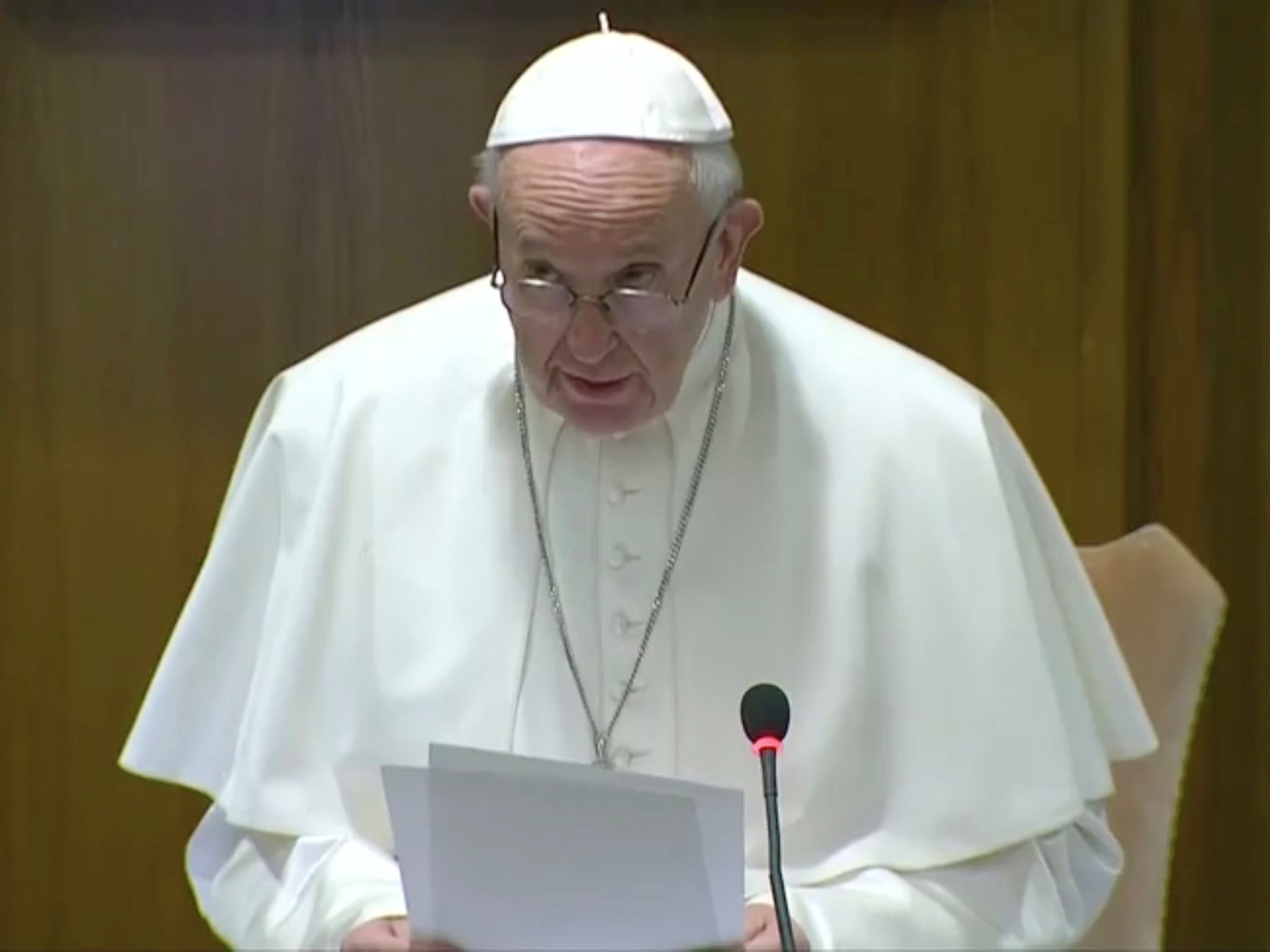 Pope Francis opened the conference in a Vatican auditorium and said that victims of sexual abuse deserve “concrete and efficient measures”