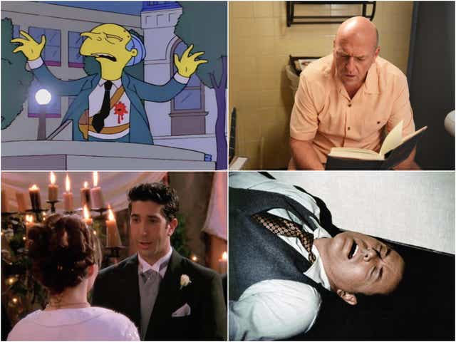 <p>Clockwise from top right: The Simpsons, Breaking Bad, Dallas and Friends</p>