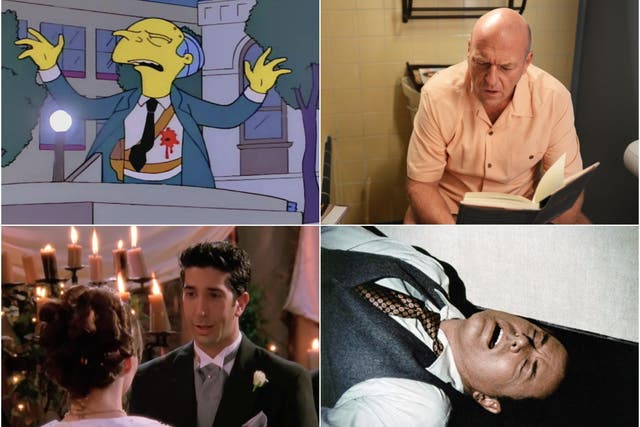 <p>Clockwise from top right: The Simpsons, Breaking Bad, Dallas and Friends</p>