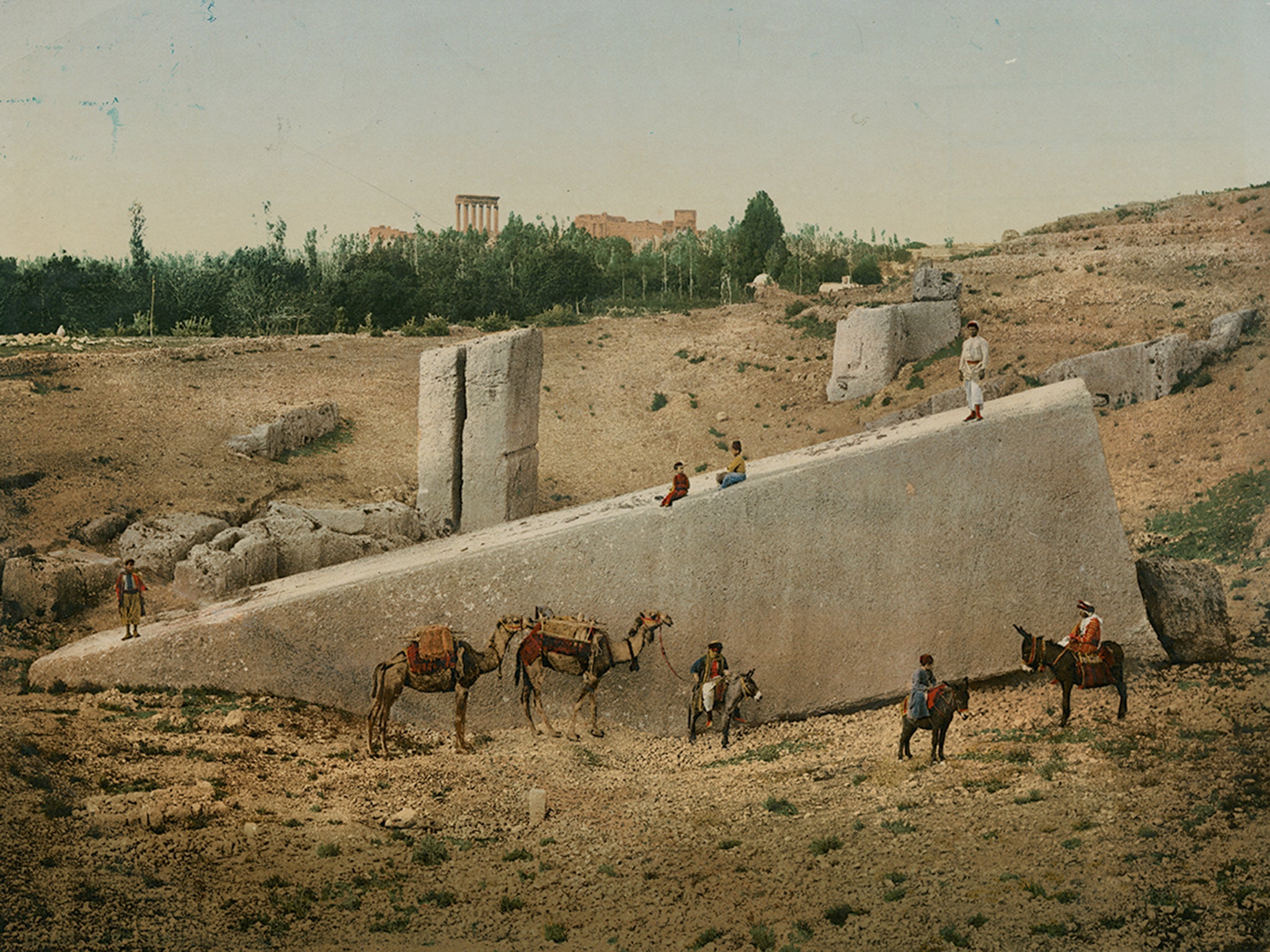 Ruins of a monolith in Lebanon, circa 1900: the Roman presence in what is now the Arab world was as violent as that of later empires