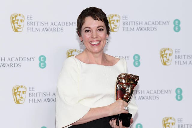 Olivia Colman, star of The Favourite, with her BAFTA for Best Actress earlier this month