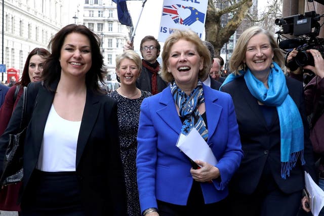 Allen (left) with fellow ex-Tories Anna Soubry and Sarah Wollaston