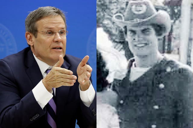 Republican Governor of Tennessee Bill Lee is dressed as a Confederate soldier in his 1980 yearbook photo