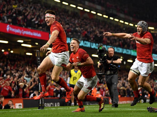 Josh Adams' late try sealed victory for Wales in Cardiff