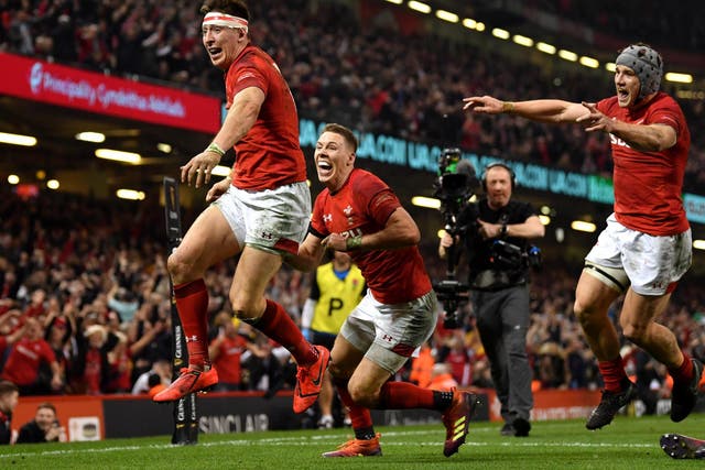 Josh Adams' late try sealed victory for Wales in Cardiff