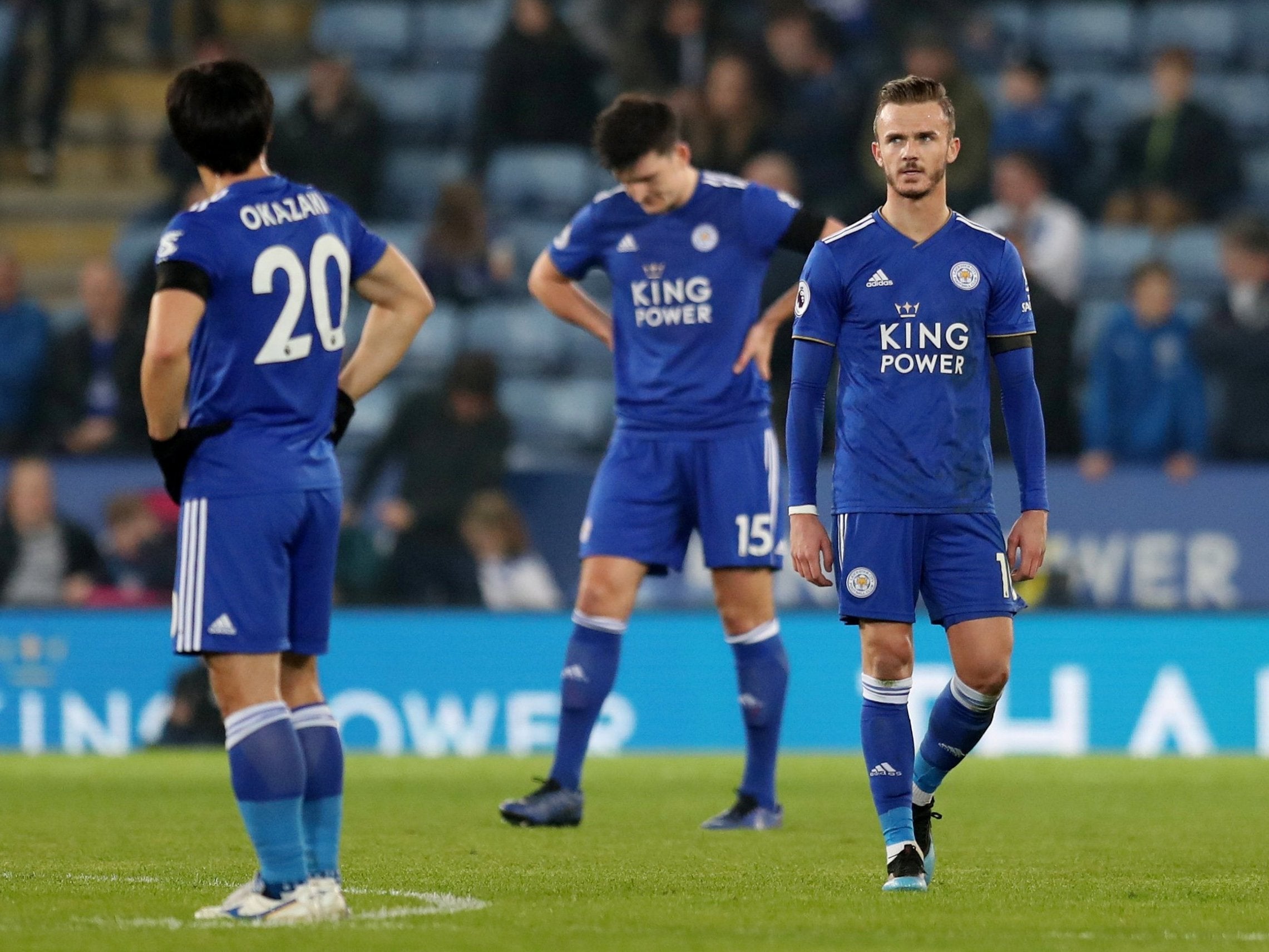 Leicester’s players were despondent at the full time whistle