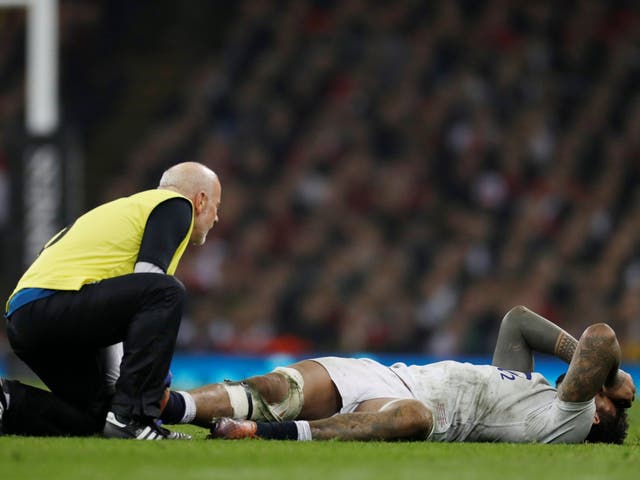 Courtney Lawes suffered a bad-looking injury to his right leg during England's defeat by Wales