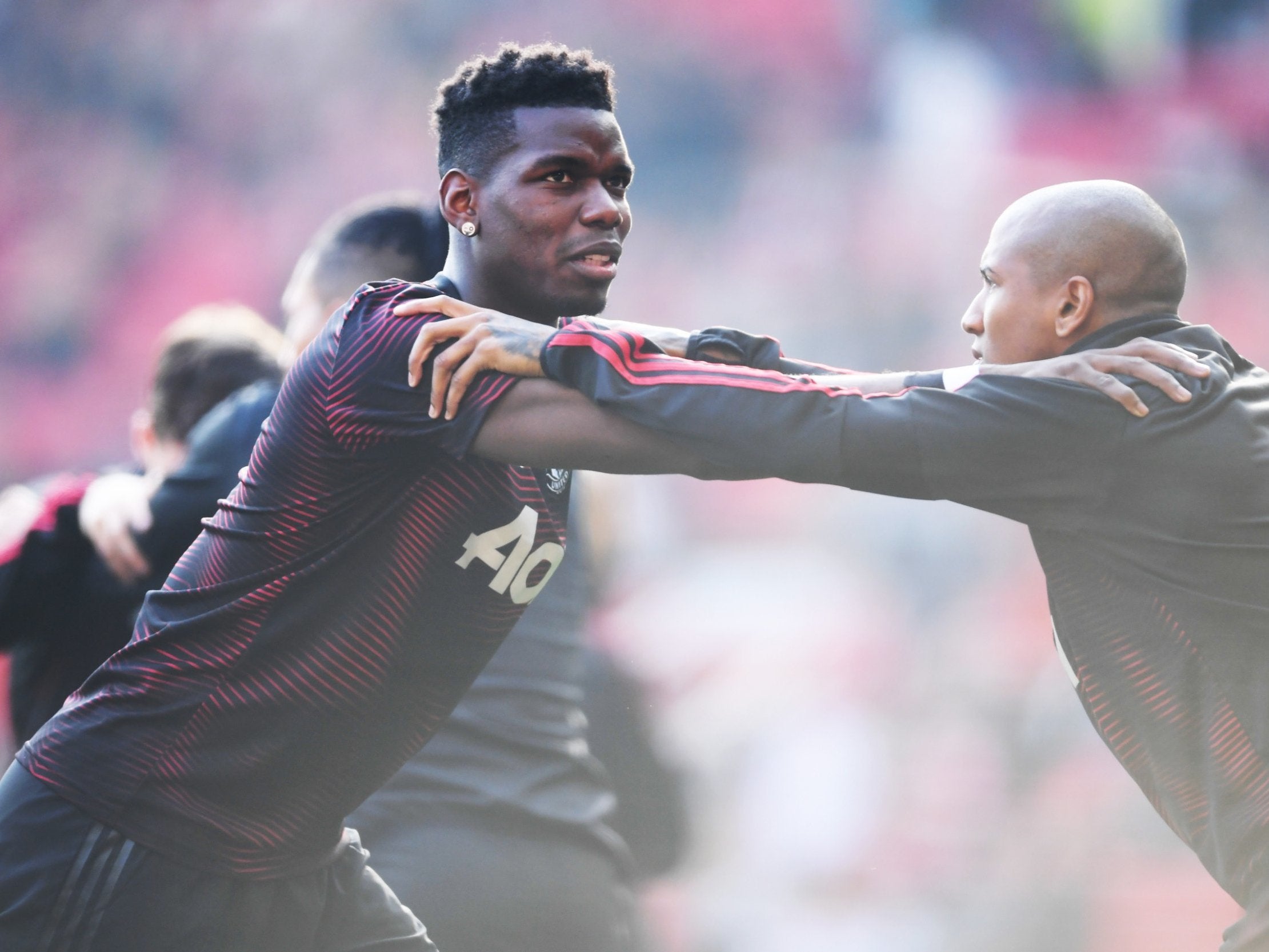 Paul Pogba stretches off before kick-off (Getty)