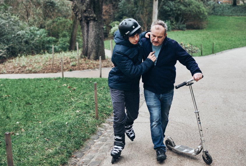 Gabin with his father, Laurent