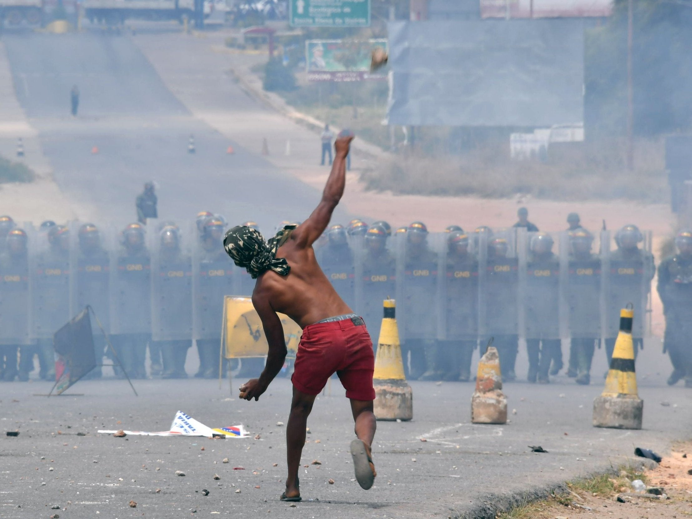 Violence broke out at the Venezuelan borders over the weekend