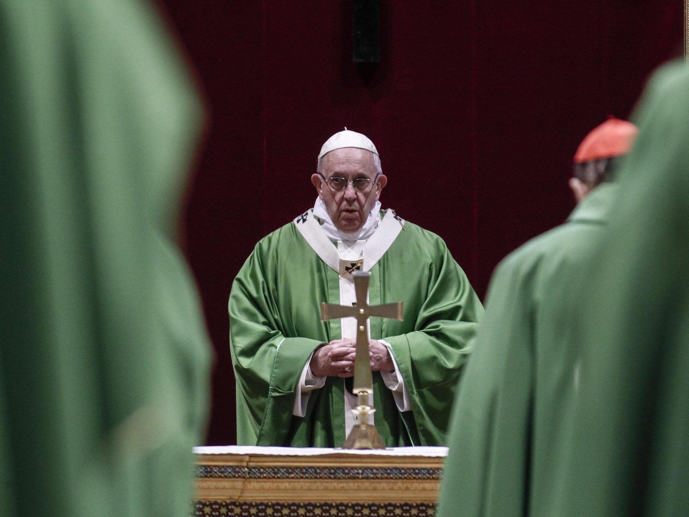Pope Francis attends a mass in Vatican City