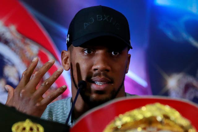 Anthony Joshua during the press conference