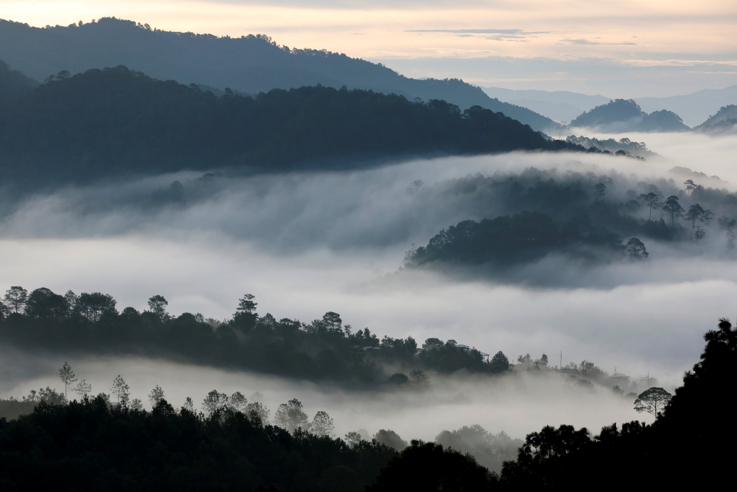 Clouds are seen over the Sierra Madre del Sur