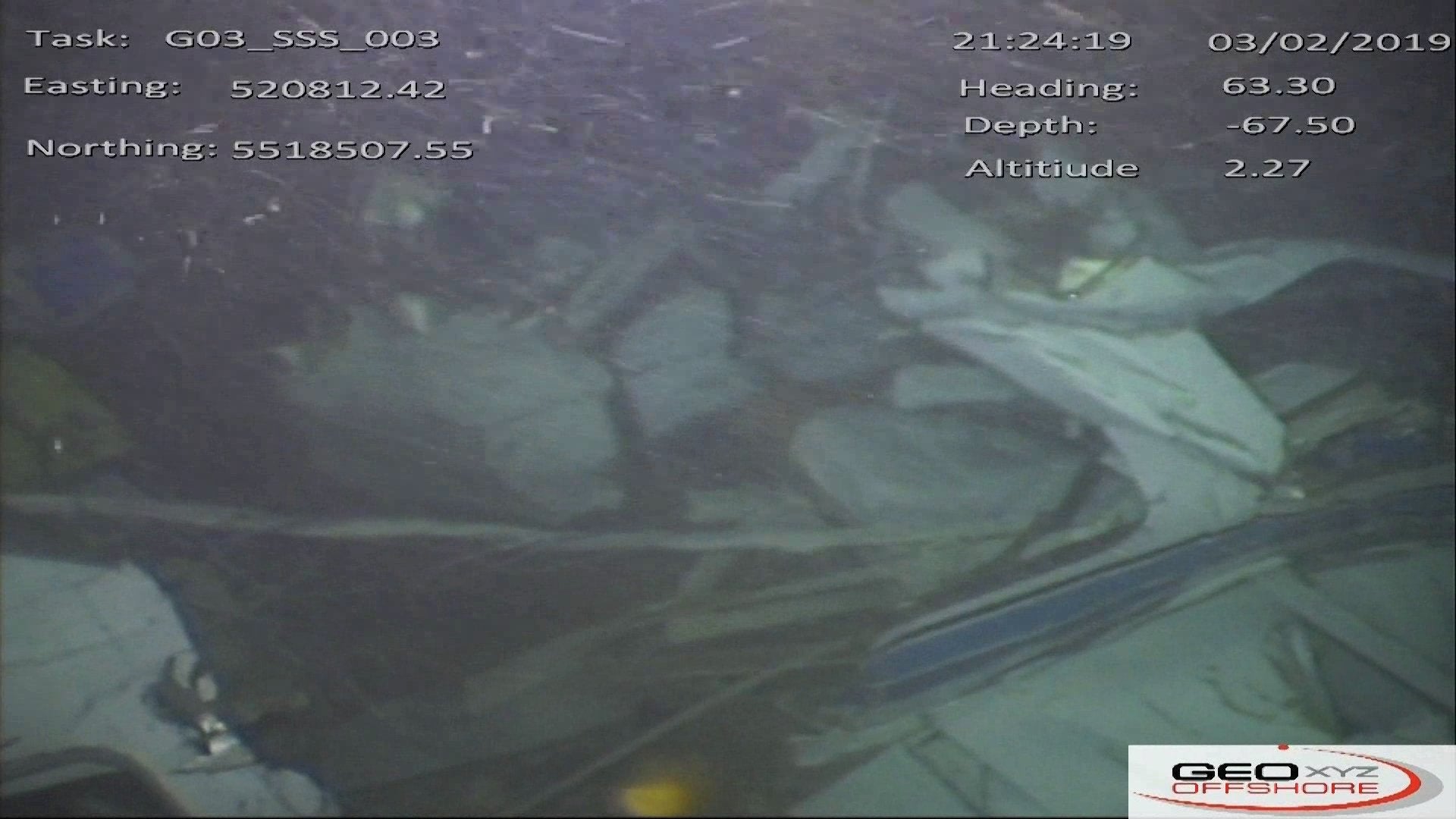 The view looking at the cabin and break in fuselage of the aircraft