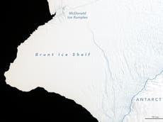 Nasa says ‘iceberg twice the size of New York City’ set to break free