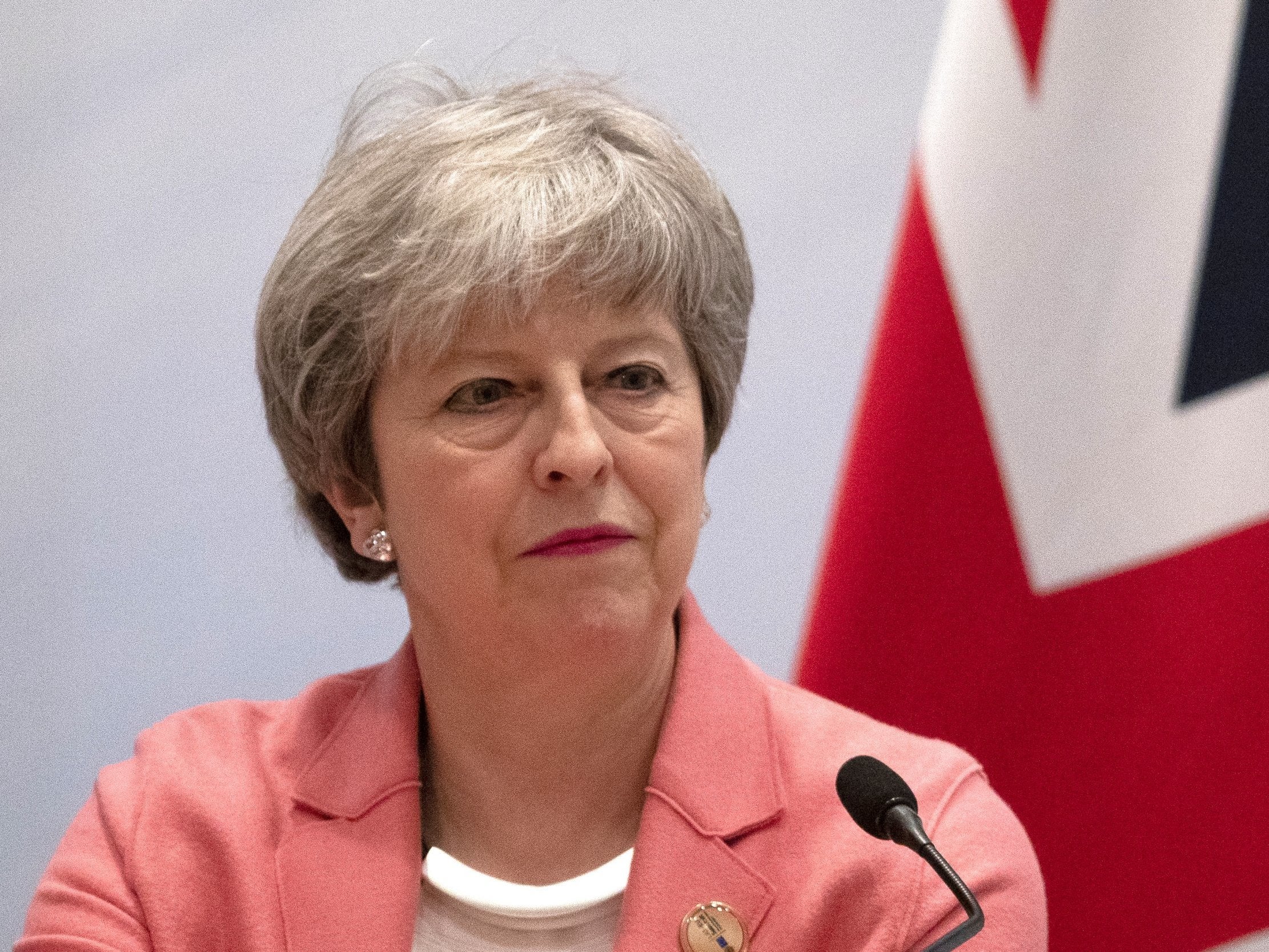 Theresa May delivers her final press conference at the end of the Arab-European Summit