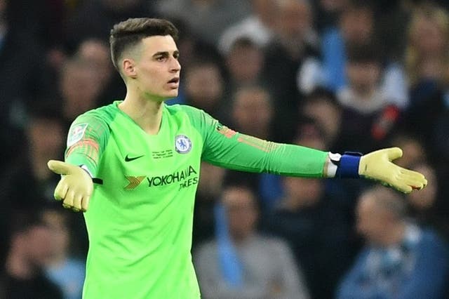 Kepa Arrizabalaga of Chelsea refuses to be substituted