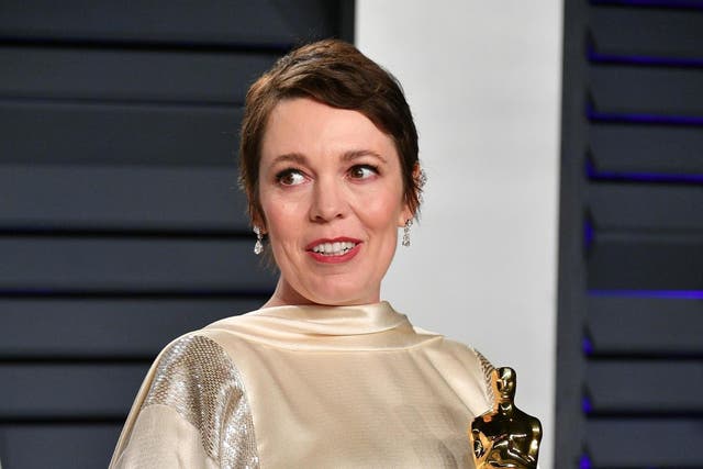 Colman attends an Oscar party after winning the Academy Award for Best Actress (
