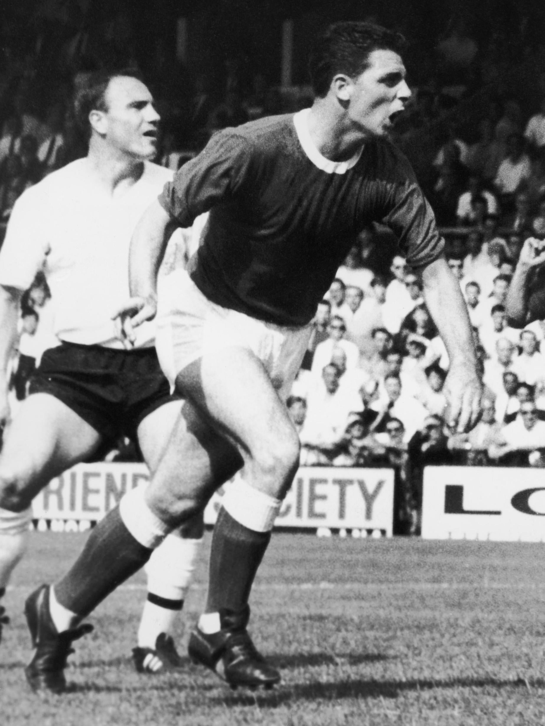 In action for Everton in 1966