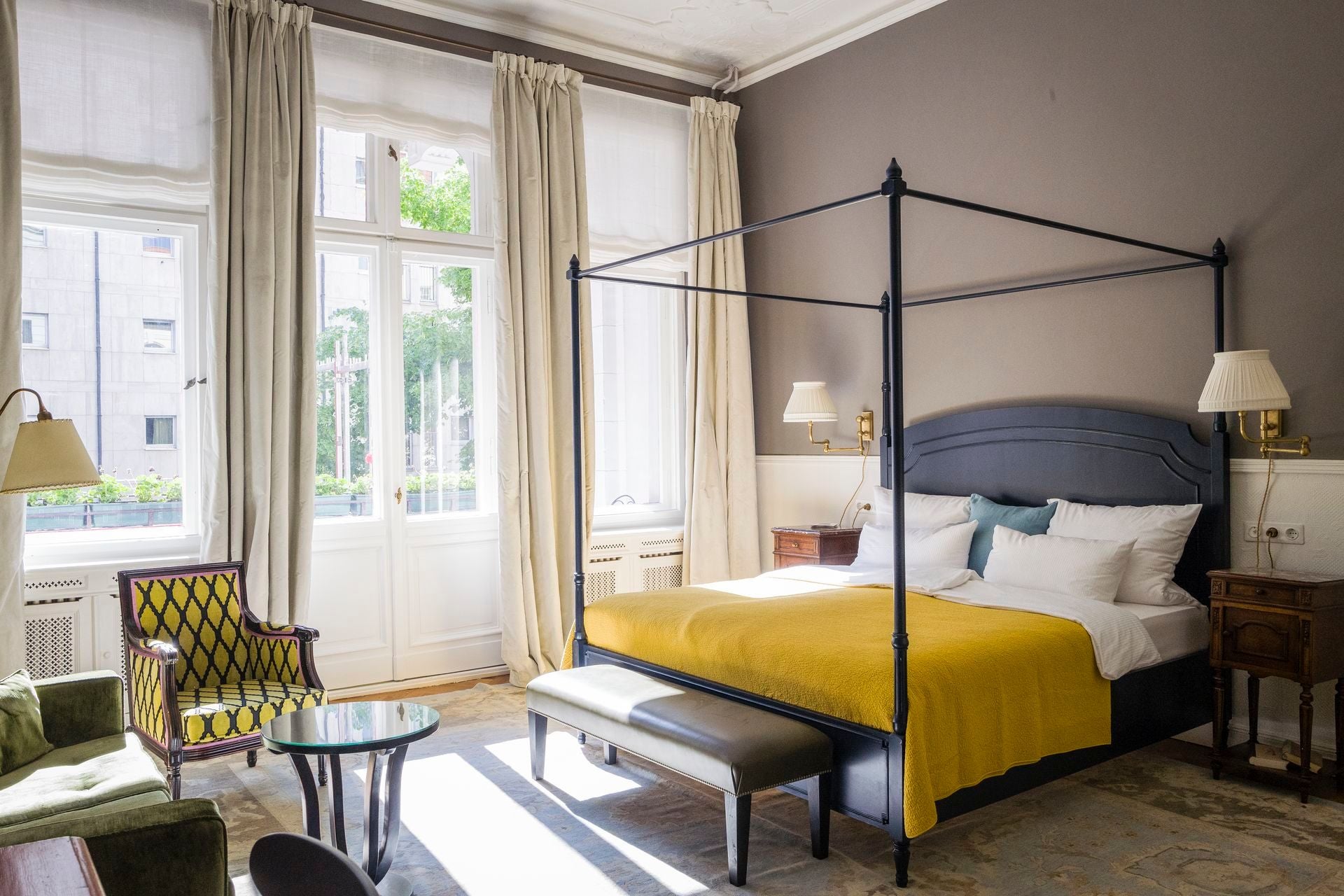 A light-filled bedroom at Henri Hotel